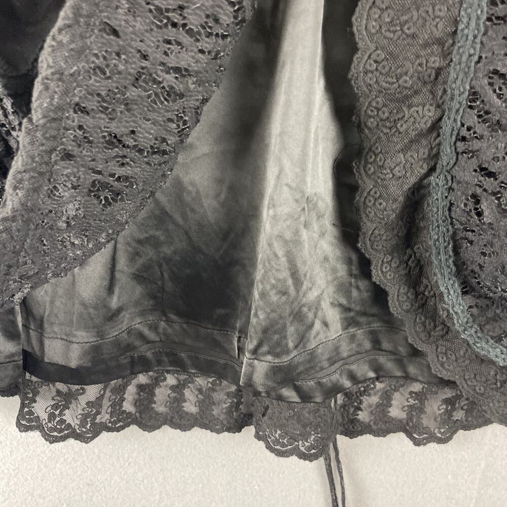 Whimsigoth Fairy Witchy Dress Womens Medium Black Lace Sheer Ruffle Goth Grunge - Picture 5 of 16